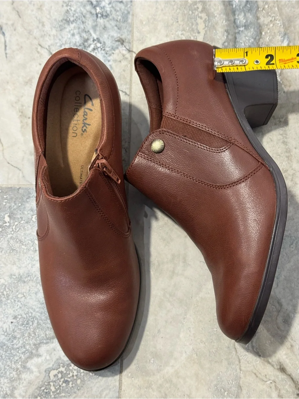Clarks Women's Brown Leather Ankle Booties